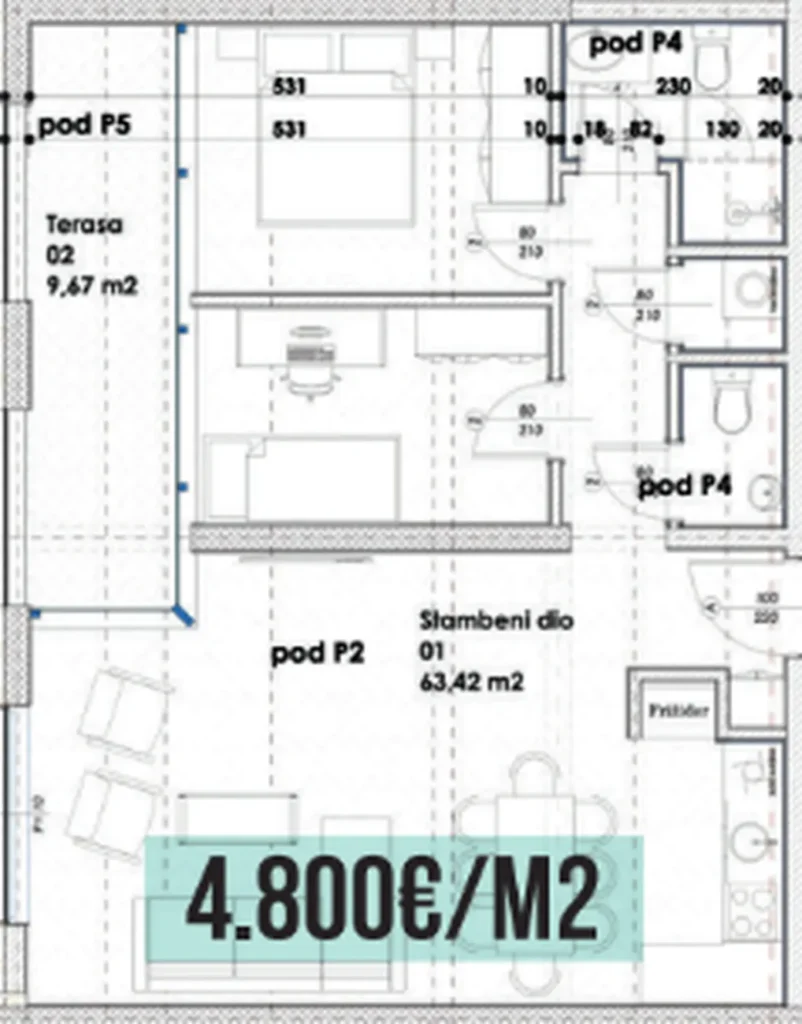 Prostorná dvouložnicová ložnice pro City Comfort 83,9 m² v