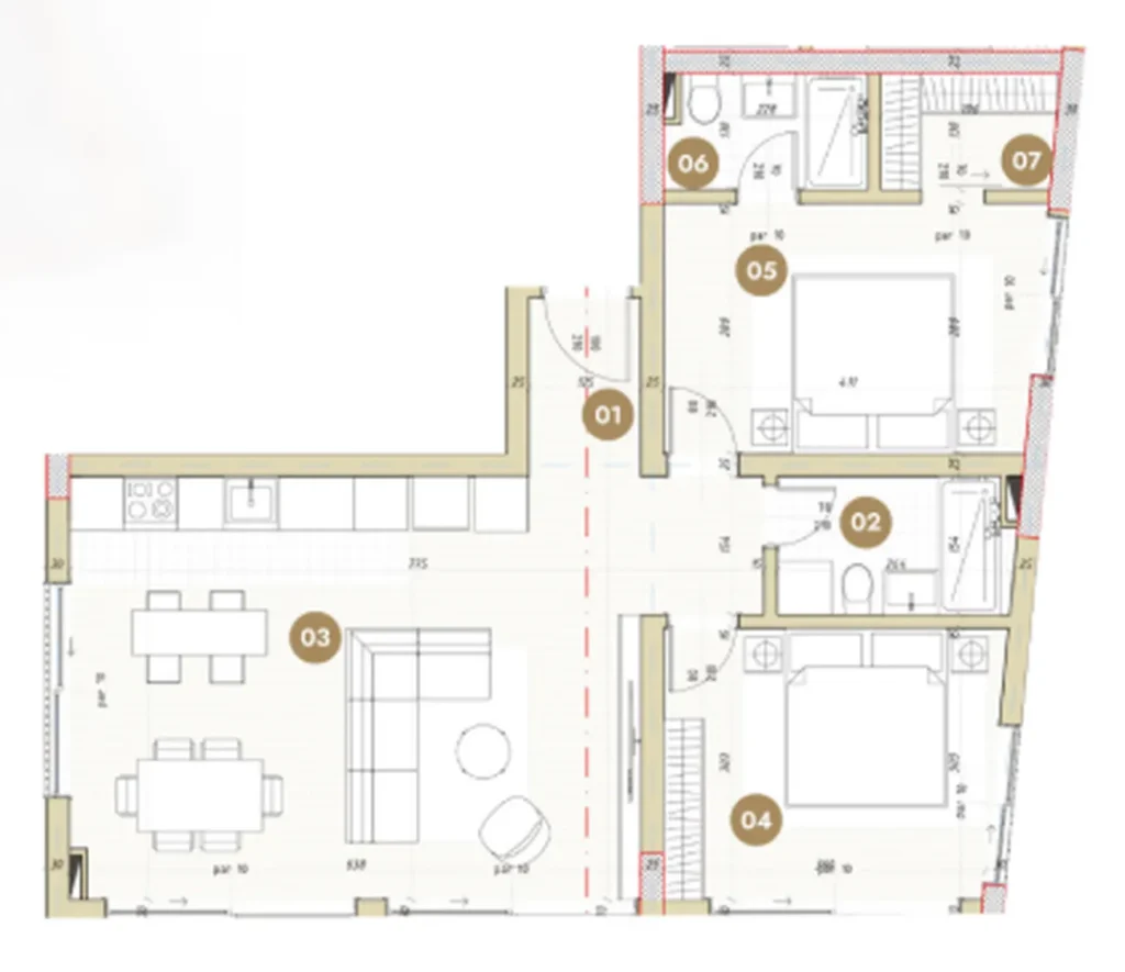Sea-View Two-Bedroom with Garden Terrace 103.83 m² in