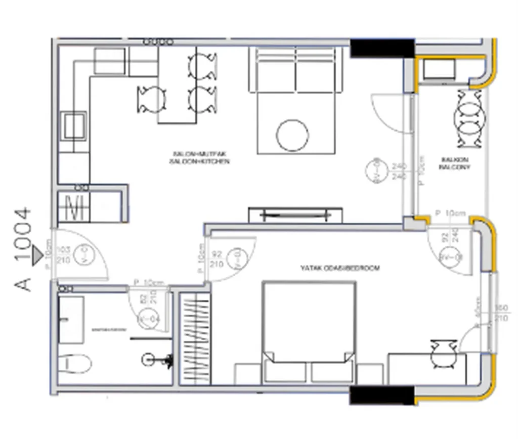 Солнечный двухкомнатный номер с балконом 49.43 м² в