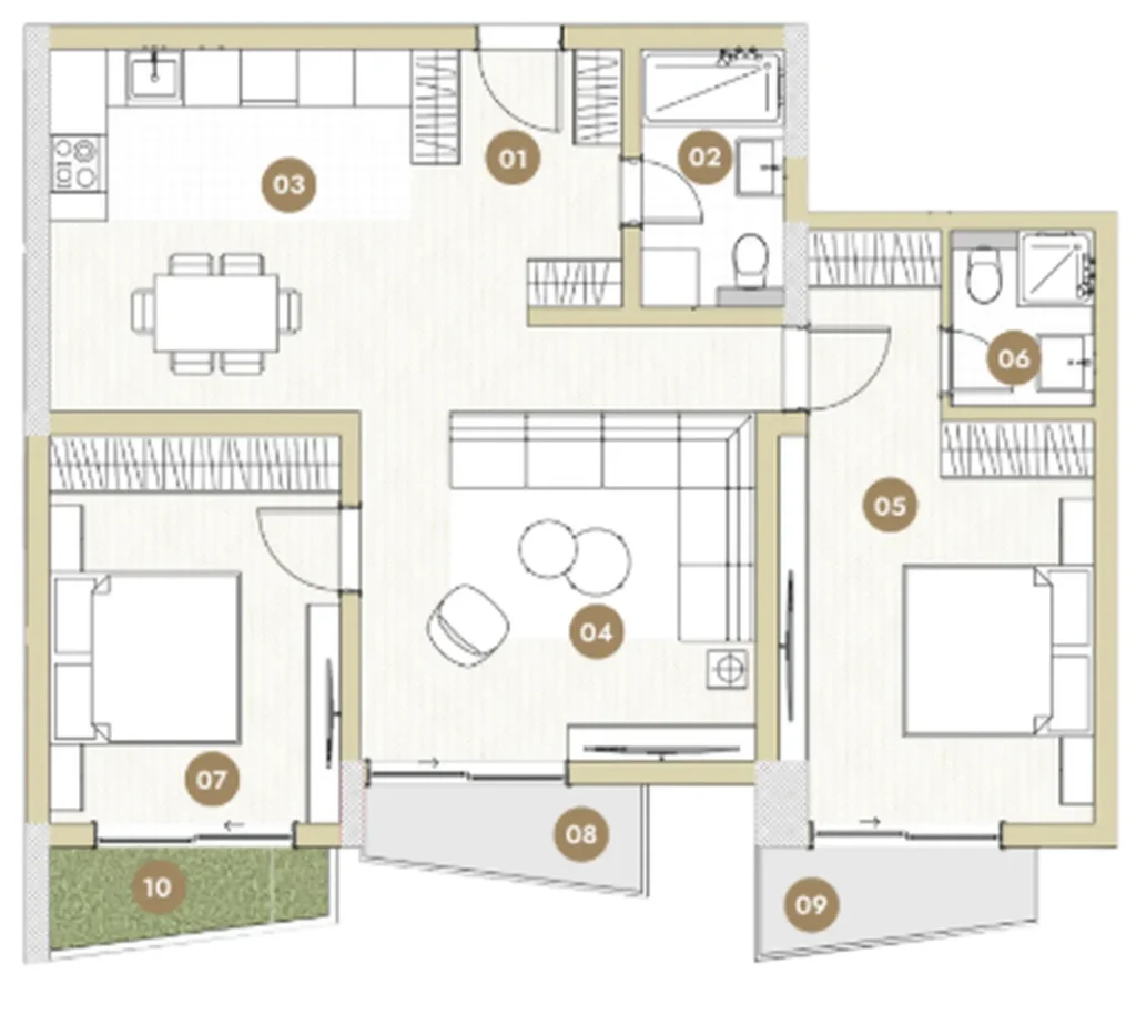 Two-Bedroom with Private Rooftop 162.42 m² in