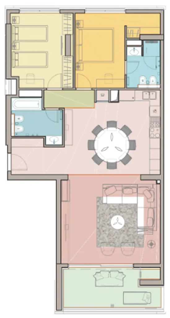 Sprawling Two-Bedroom with Coastal Charm 107 m² in