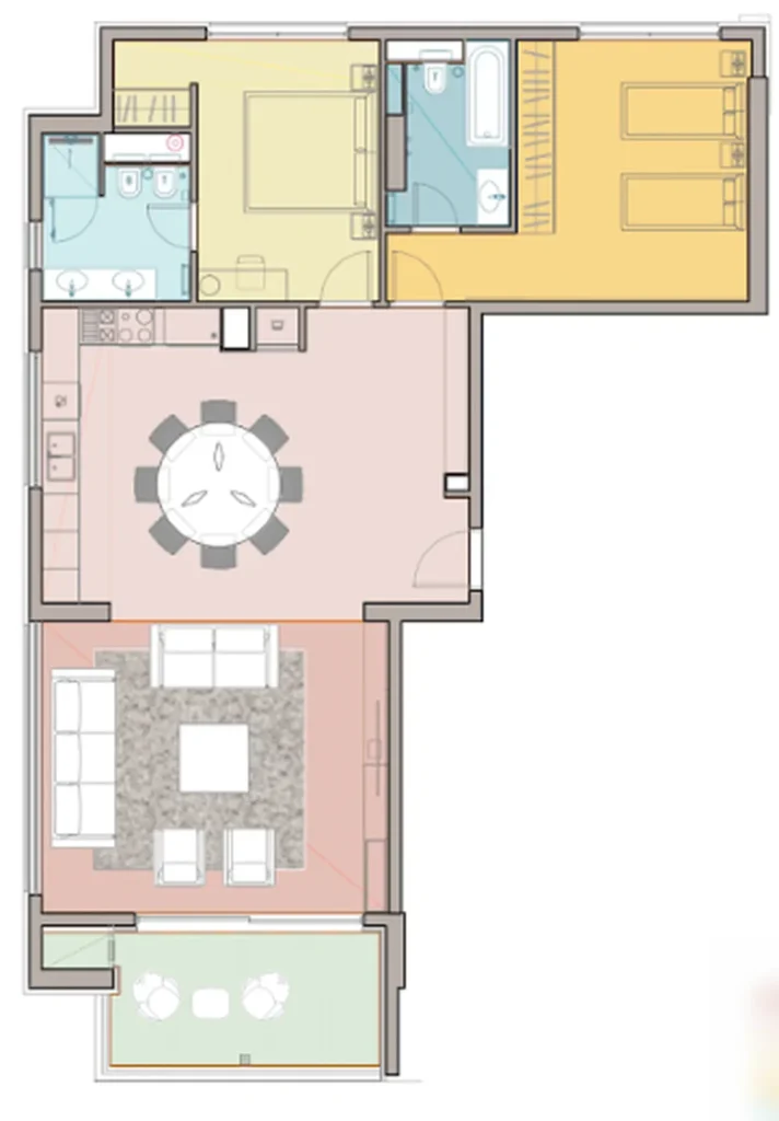 Sprawling Two-Bedroom with Coastal Charm 107 m² in