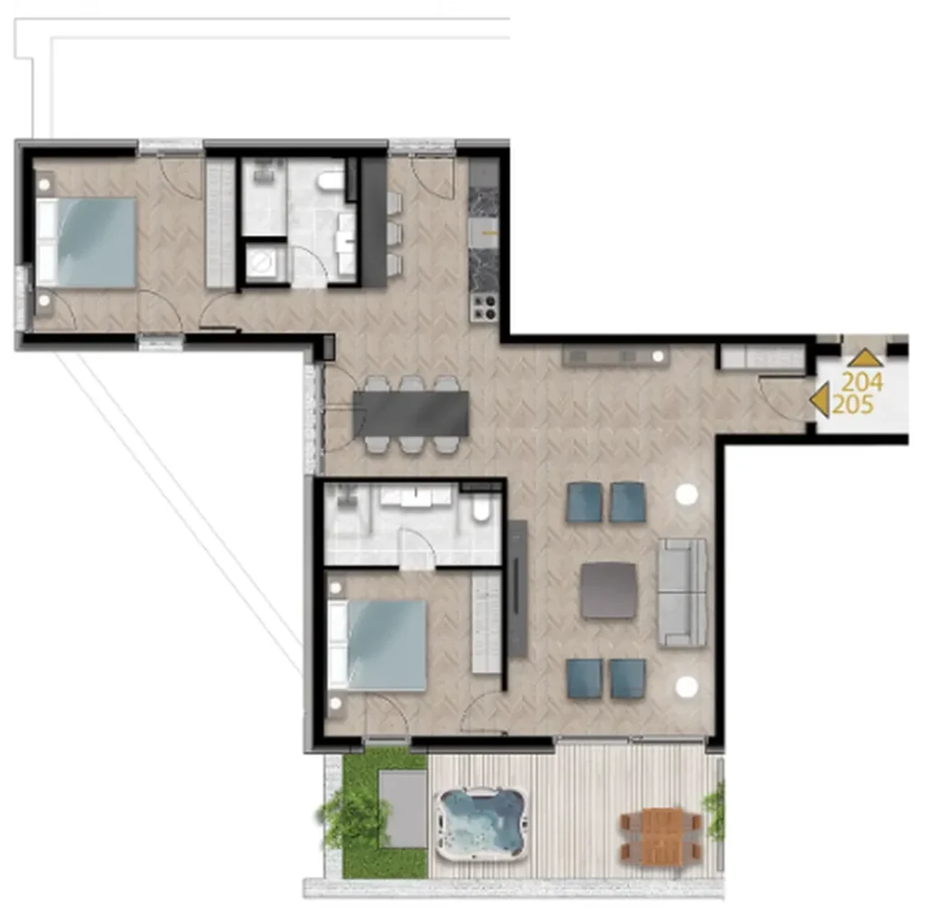 Spacious Two-Bedroom Coastal Retreat 116.73 m² in