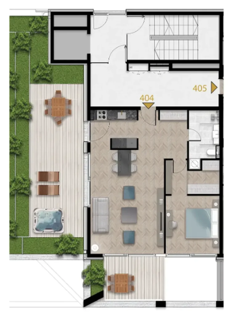 Bright and expansive 1‑bedroom apartment 126.69 m² in
