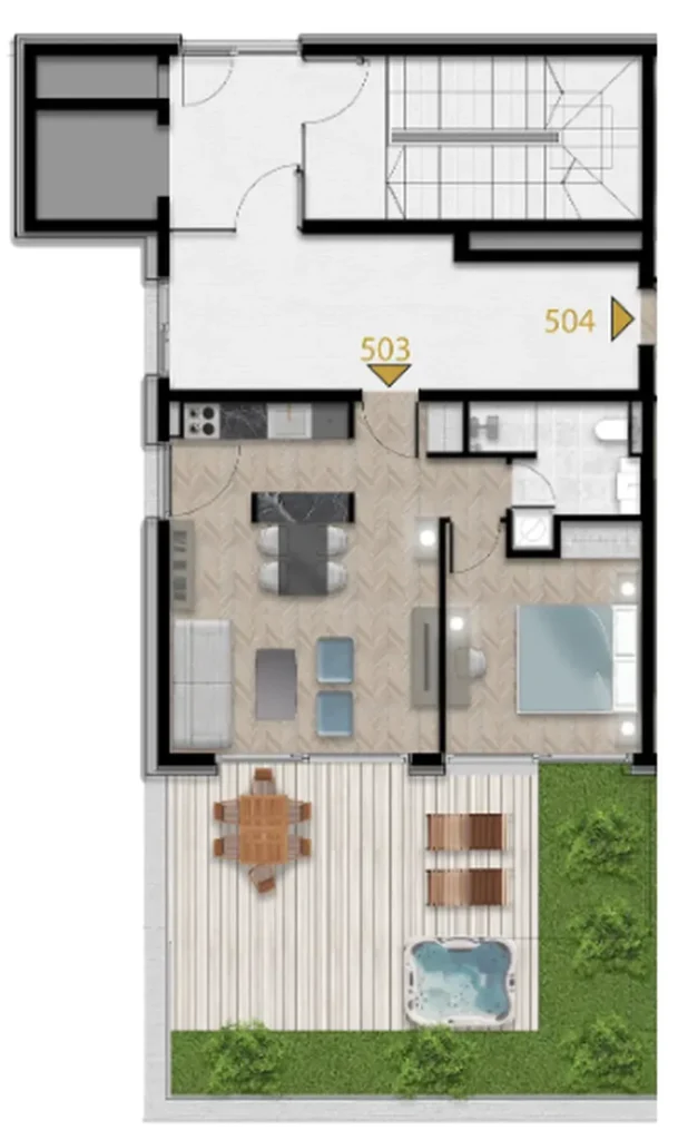 Bright and airy 1‑bedroom apartment 88.81 m² in