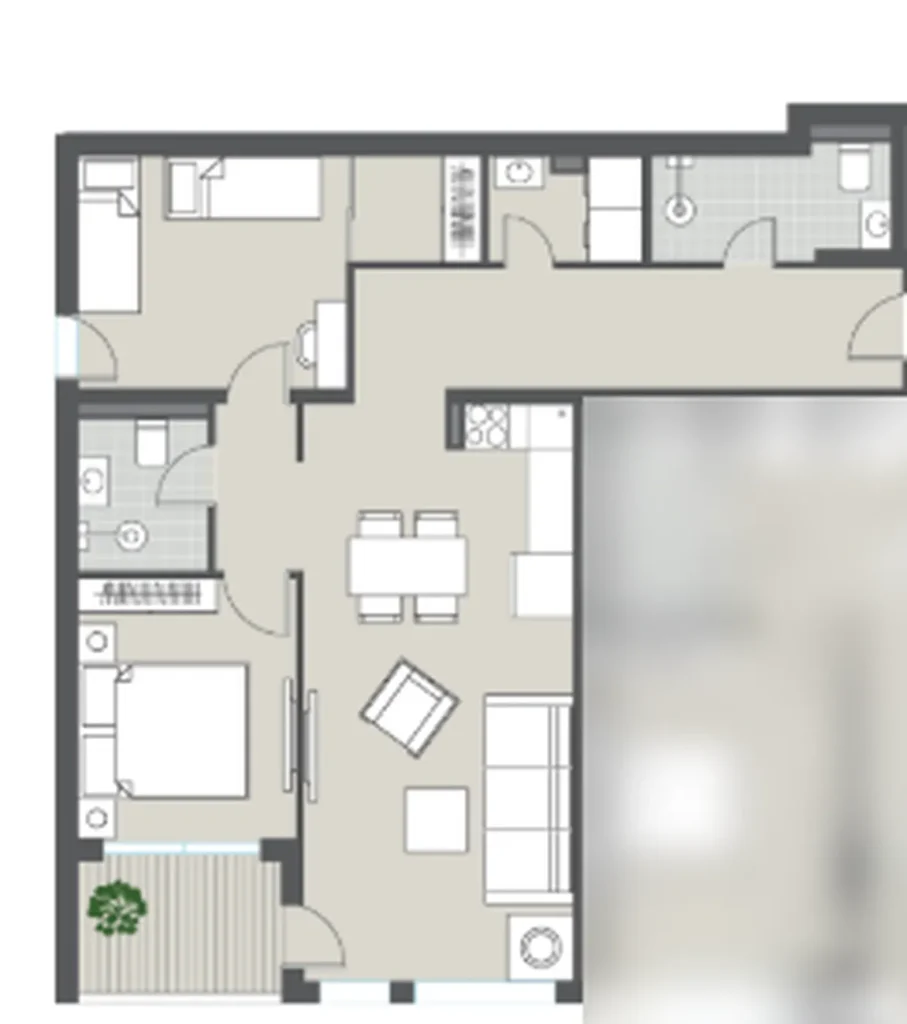 Comfortable 2‑bedroom apartment 79.09 m² in