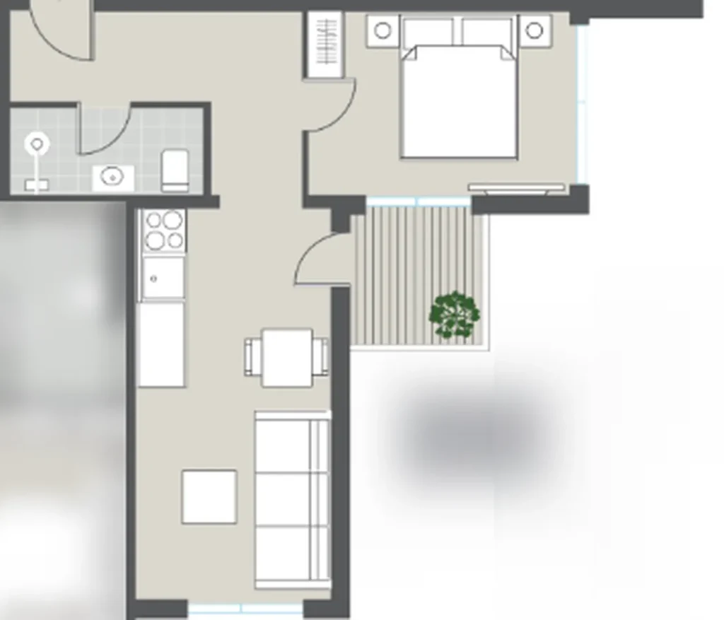 Уютная и эффективная 1-комнатная квартира 45,30 м² в
