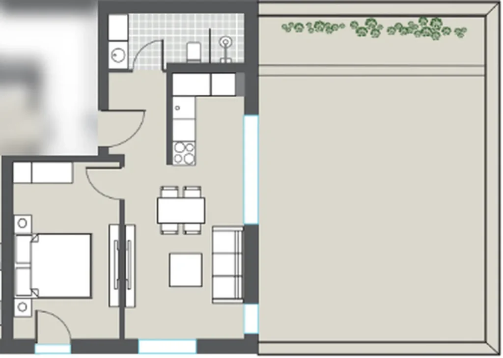 Комфортабельная 2-комнатная квартира 68,17 м² в